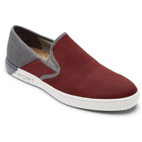 ROCKPORT MEN'S COLLE SLIP-ON MESH SNEAKER-REDWOOD MULTI MESH