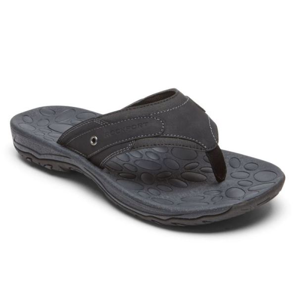 ROCKPORT MEN'S HAYES THONG SANDAL-BLACK