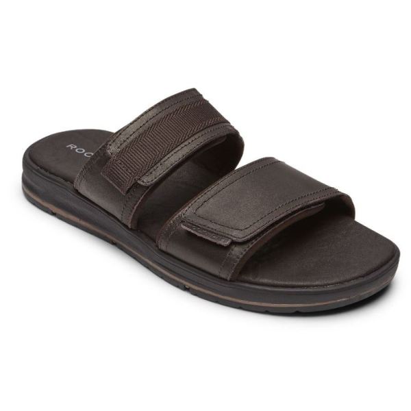 ROCKPORT MEN'S LUCKY BAY DRESS SLIDE-BROWN