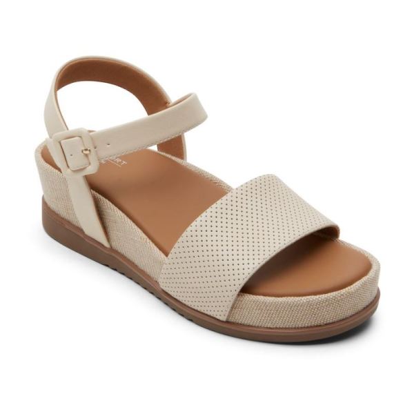 ROCKPORT WOMEN'S DELANIE SANDAL-VANILLA