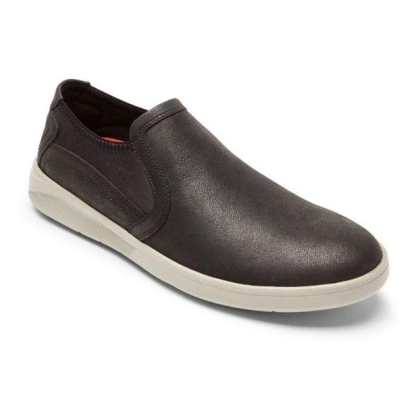 ROCKPORT MEN'S CALDWELL TWIN GORE SLIP-ON-BLACK LEATHER