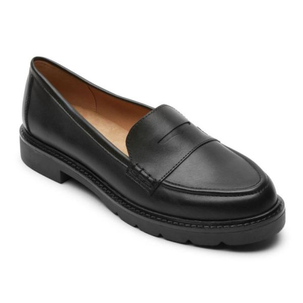 ROCKPORT WOMEN'S KACEY PENNY LOAFER-BLACK LEATHER