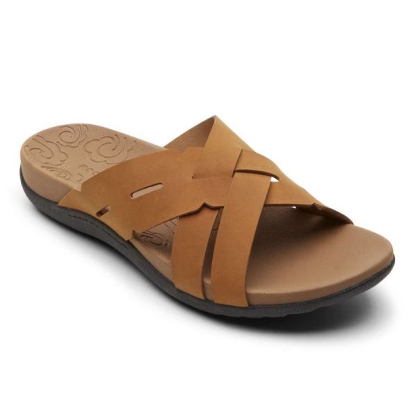 ROCKPORT WOMEN'S RIDGE WOVEN SLIDE-TAN