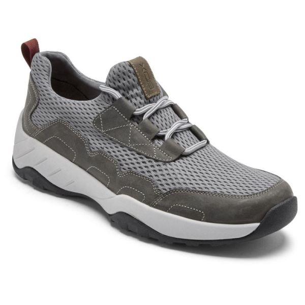 ROCKPORT MEN'S XCS SPRUCE PEAK SLIP-ON SNEAKER-GREY LEATHER MESH