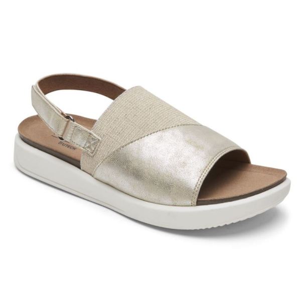 ROCKPORT WOMEN'S KYRA SLINGBACK SANDAL-PLATINUM