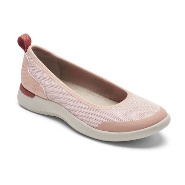 ROCKPORT WOMEN'S TRUFLEX FLY KNIT BALLET FLAT-PINK KNIT WASHABLE