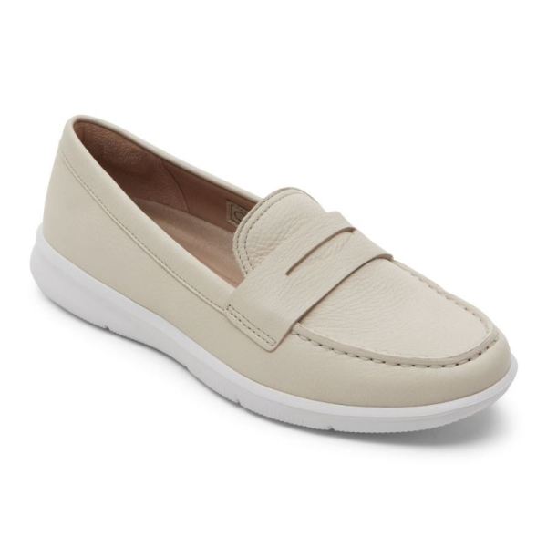 ROCKPORT WOMEN'S AYVA WASHABLE PENNY LOAFER-VANILLA