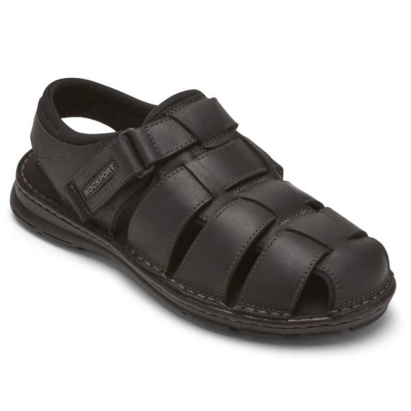 ROCKPORT DARWYN FISHERMAN SLINGBACK SANDAL-BLACK LEATHER 2