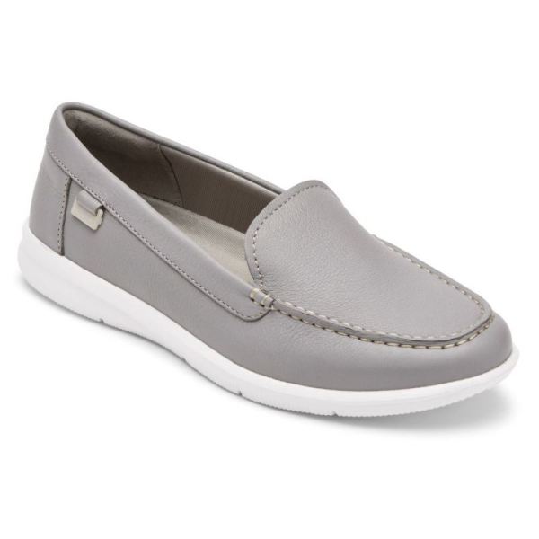 ROCKPORT WOMEN'S AYVA WASHABLE LOAFER-HEATHER GREY WASHABLE LEATHER