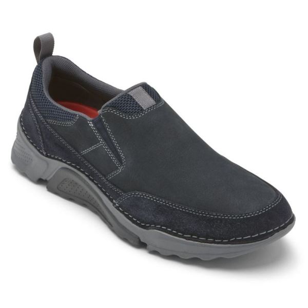 ROCKPORT MEN'S ROCSPORTS SLIP-ON-NAVY LEATHER/MESH