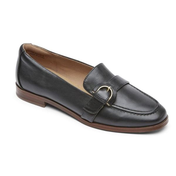 ROCKPORT WOMEN'S SUSANA BUCKLE LOAFER-BLACK