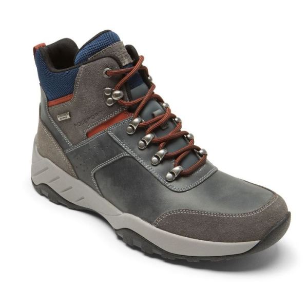 ROCKPORT MEN'S XCS SPRUCE PEAK TREKKER BOOT-WATERPROOF-STEEL GREY
