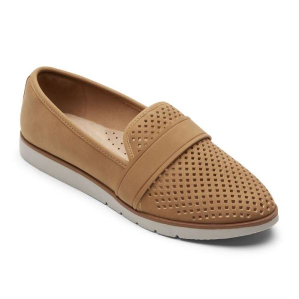 ROCKPORT WOMEN'S STACIE PERFORATED LOAFER-HONEY