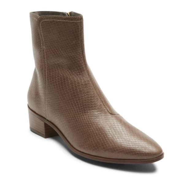 ROCKPORT WOMEN'S GEOVANA MID BOOT-KHAKI SNAKE