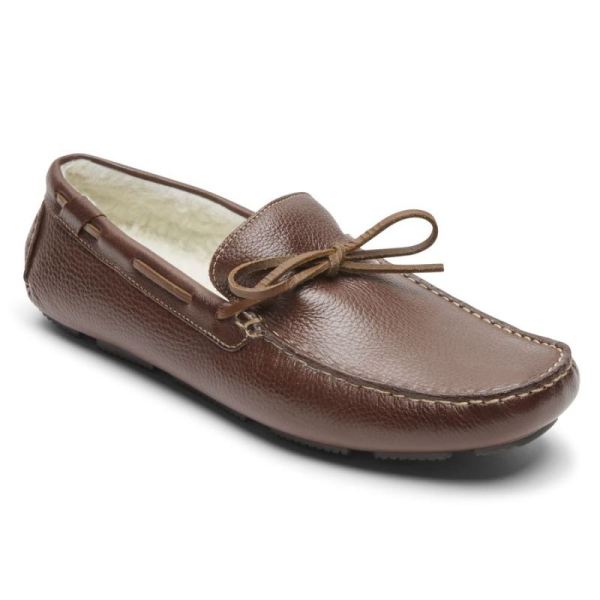 ROCKPORT MEN'S RHYDER TIE SLIPPER-Mahogany