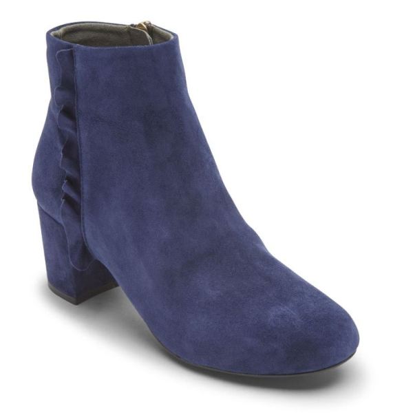 ROCKPORT WOMEN'S TOTAL MOTION OAKLEE RUFFLE BOOT-BLUE