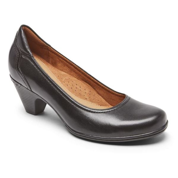 ROCKPORT WOMEN'S COBB HILL ADALINE HEEL-BLACK LEATHER