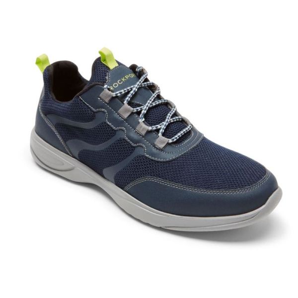 ROCKPORT MEN'S METRO PATH GHILLIE SNEAKER-NAVY MESH