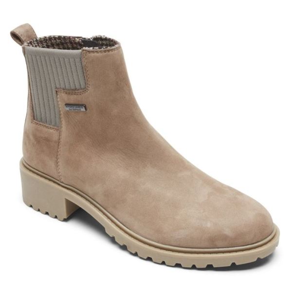 ROCKPORT WOMEN'S RYLEIGH CHELSEA BOOT-WATERPROOF-TAUPE