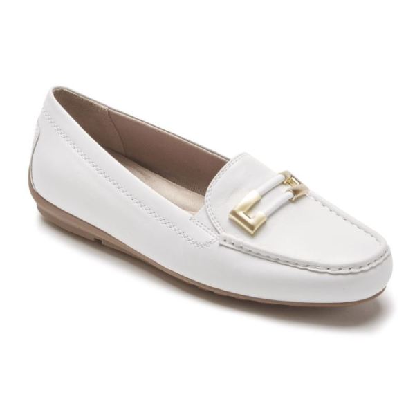 ROCKPORT WOMEN'S TOTAL MOTION DRIVER ORNAMENT LOAFER-WHITE