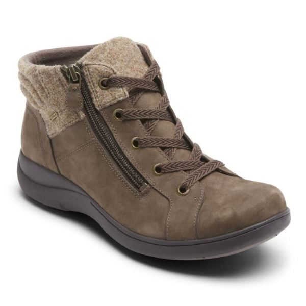 ROCKPORT WOMEN'S REV STRIDARC WATERPROOF LOW BOOT-STONE