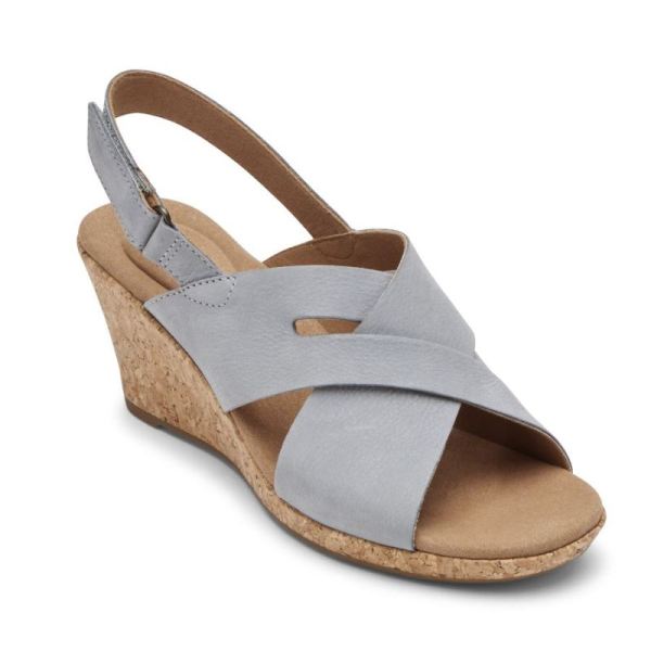 ROCKPORT WOMEN'S BRIAH SLOT SLINGBACK SANDAL-BLUE CHAMBRAY