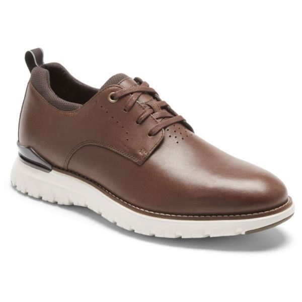 ROCKPORT MEN'S TOTAL MOTION SPORT PLAIN TOE OXFORD-HAZELNUT
