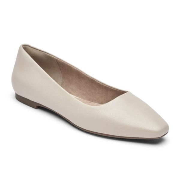 ROCKPORT WOMEN'S TOTAL MOTION LAYLANI PLAIN BALLET FLAT-VANILLA