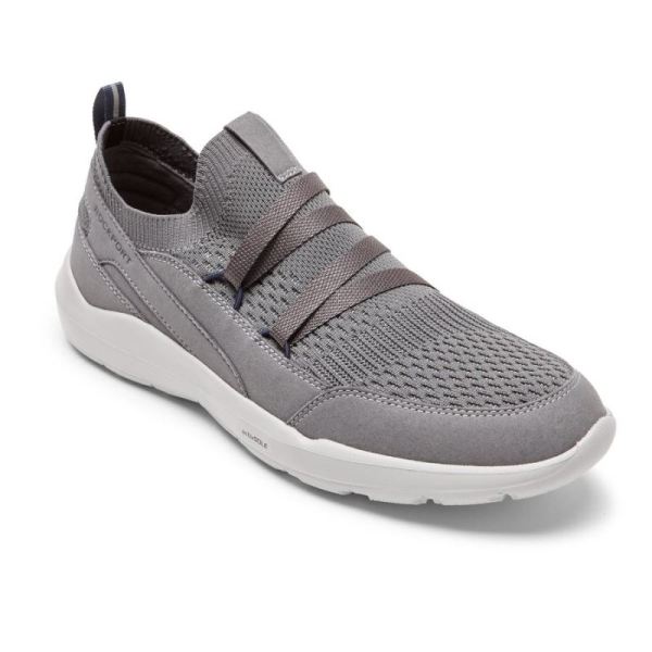 ROCKPORT MEN'S TRUFLEX EVOLUTION MUDGUARD SLIP-ON SNEAKER-STEEL GREY