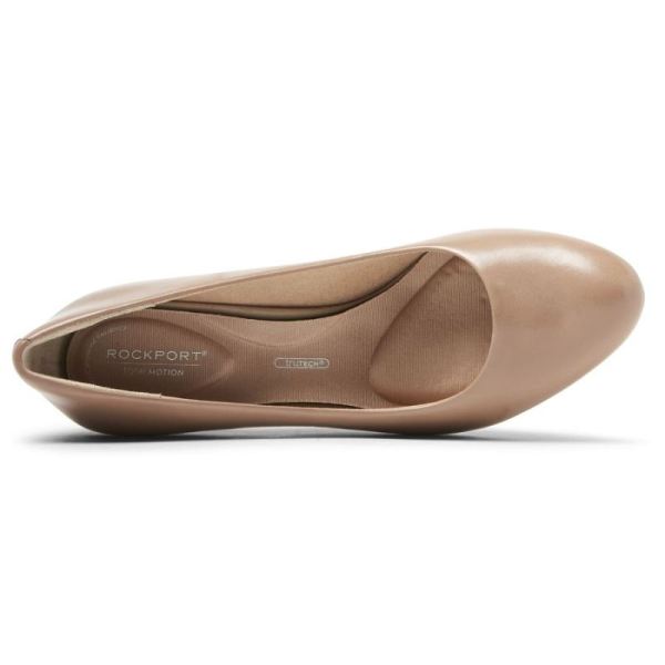ROCKPORT WOMEN'S TOTAL MOTION ARABELLA HEEL-GREIGE LTHR