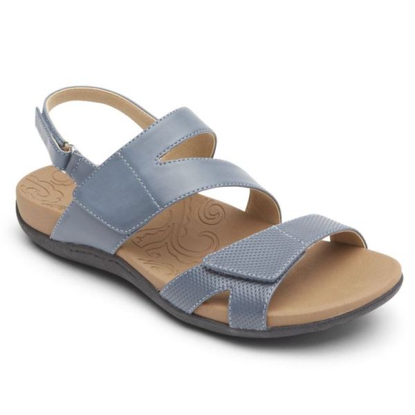 ROCKPORT WOMEN'S RIDGE ADJUSTABLE ASYMMETRICAL SANDAL-BLUE