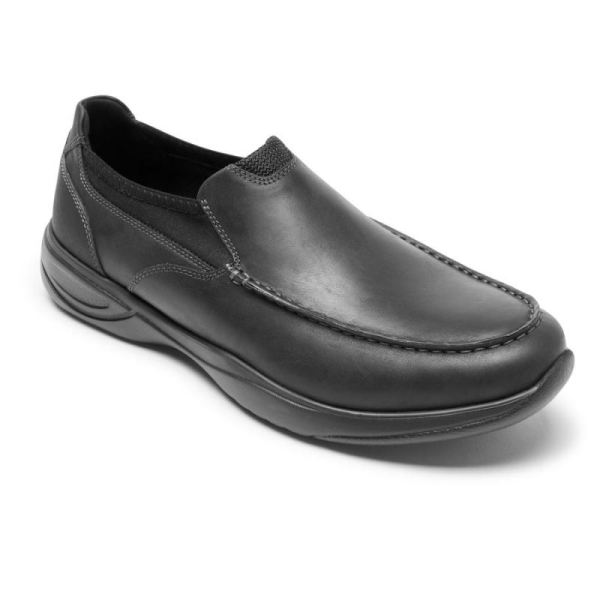 ROCKPORT MEN'S METRO PATH SLIP-ON-BLACK LEATHER