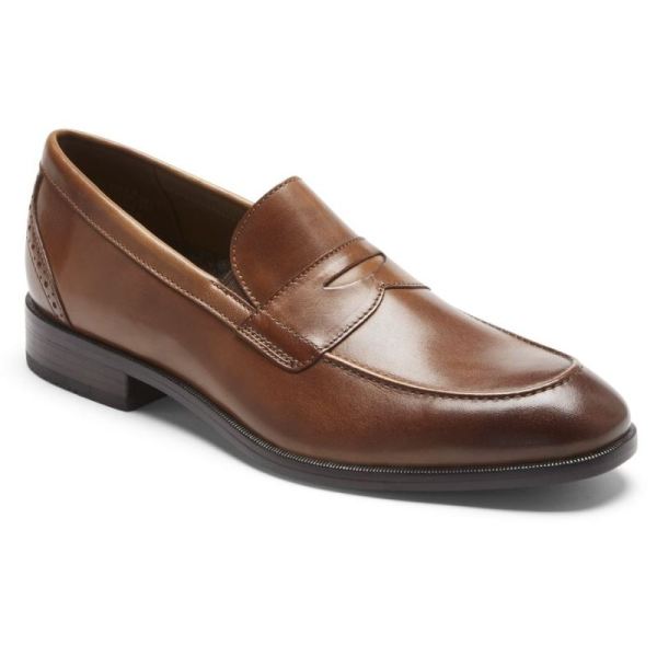 ROCKPORT MEN'S TOTAL MOTION OFFICE PENNY LOAFER-BRITISH TAN