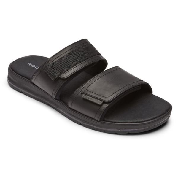 ROCKPORT MEN'S LUCKY BAY DRESS SLIDE-BLACK