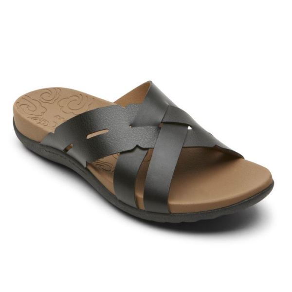 ROCKPORT WOMEN'S RIDGE WOVEN SLIDE-BLACK