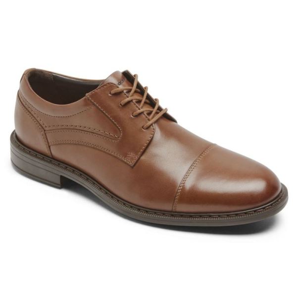 ROCKPORT MEN'S TANNER CAP TOE OXFORD-COGNAC