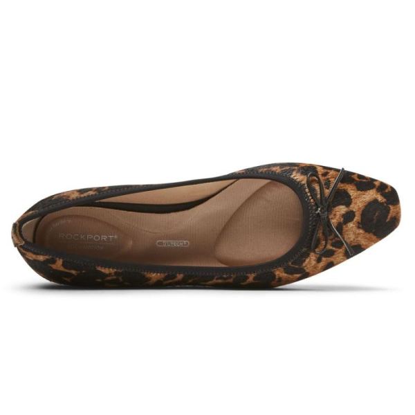 ROCKPORT WOMEN'S TOTAL MOTION LAYLANI BALLET FLAT-LEOPARD HAIR-ON