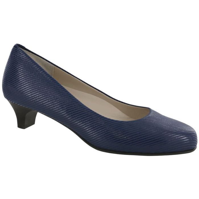 SAS Women's Elaine Kitten Heel-Navy Stripe