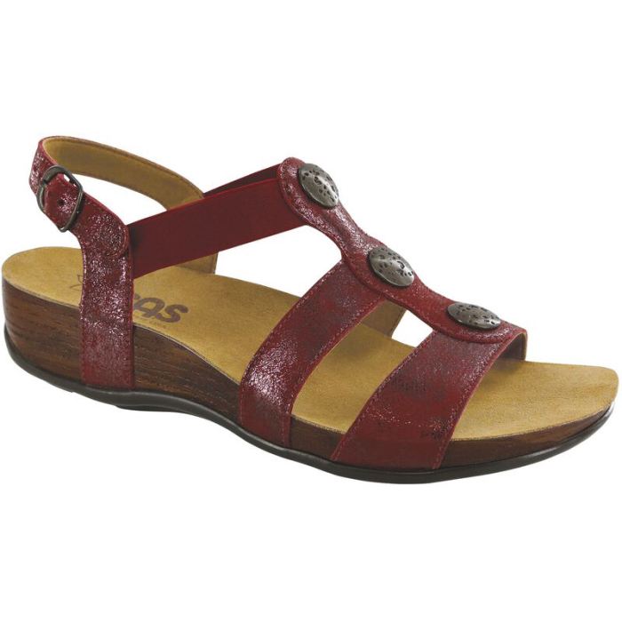 SAS Women's Clover T-Strap Sandal-Cabernet