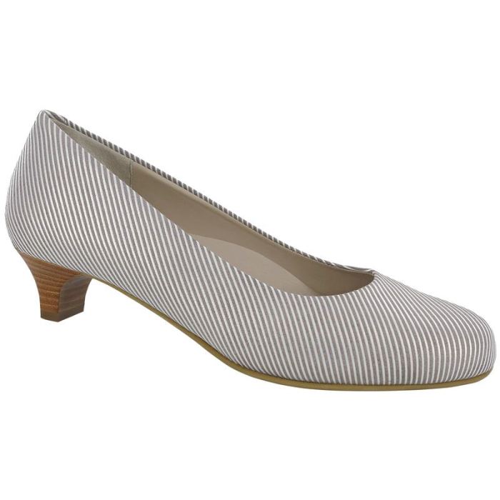 SAS Women's Elaine Kitten Heel-Taupe Stripe