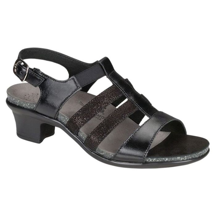 SAS Women's Allegro Heel Strap Sandal-Black