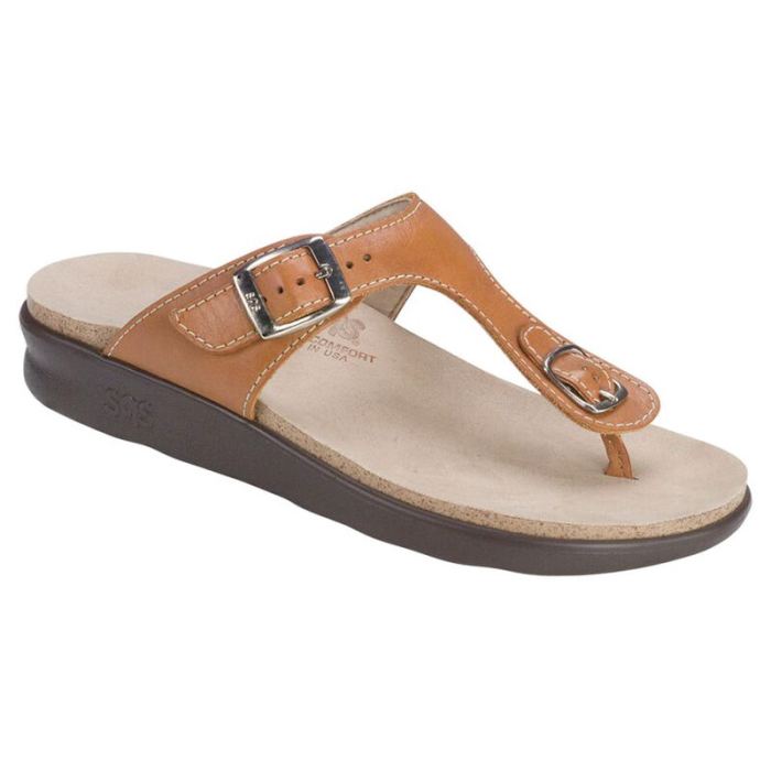 SAS Women's Sanibel T-Strap Slide Sandal-Caramel