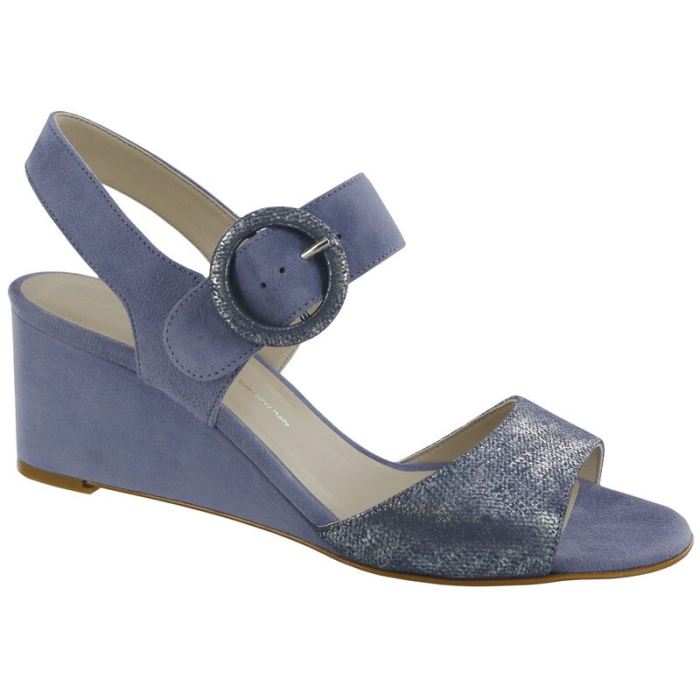 SAS Women's Carine Quarter Strap Wedge Sandal-Sky / Silver Blue