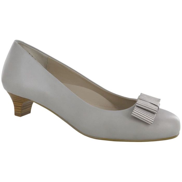 SAS Women's Eleanor Kitten Heel-Taupe / Stripe Bow