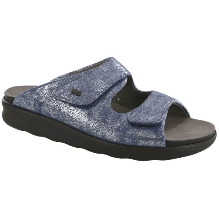 SAS Women's Cozy Slide Sandal-Silver Blue