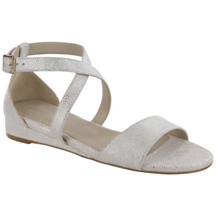 SAS Women's Simone Cross Strap Wedge Sandal-Platinum White