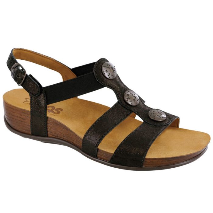 SAS Women's Clover T-Strap Sandal-Space Nero