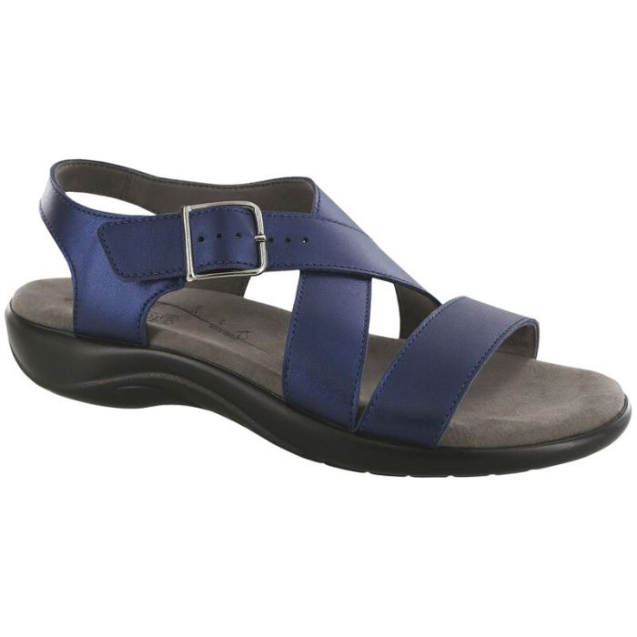 SAS Women's Laguna Cross Strap Sandal-Blue Perlato