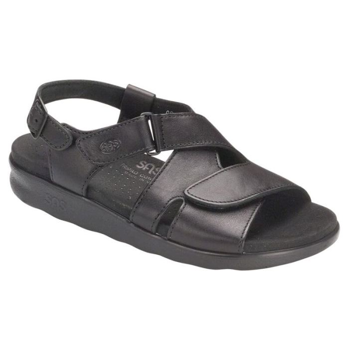 SAS Women's Huggy Cross Strap Sandal-Black