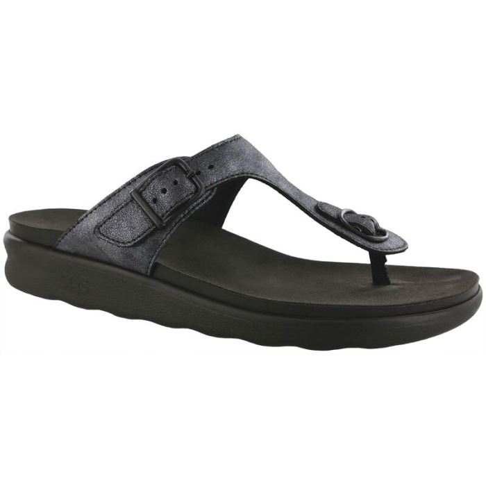 SAS Women's Sanibel T-Strap Slide Sandal-Smoke